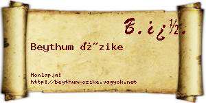 Beythum Őzike névjegykártya